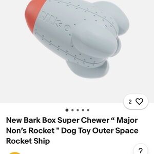Bark Super Chewer Gray and Red Rocket Toy